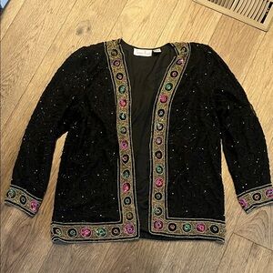 LAURENCE KAZAR beaded top, size medium